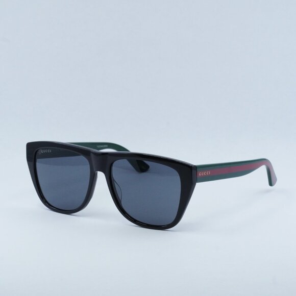 Gucci GG0926S 001 Sunglasses Black/Green Square Frame, Grey Lenses - Picture 1 of 11